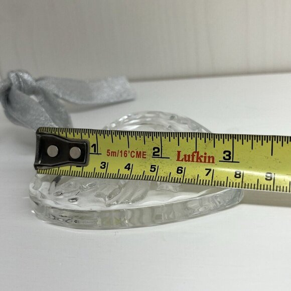 Vintage Mikasa Clear Glass Cardinal Bird Heart Christmas Valentines Ornament - Picture 12 of 12